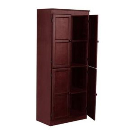 CONCEPTS IN WOOD Concepts In Wood KT613B-3072-C Multi-use Storage Cabinet; Cherry Finish 5 Shelves KT613B-3072-C